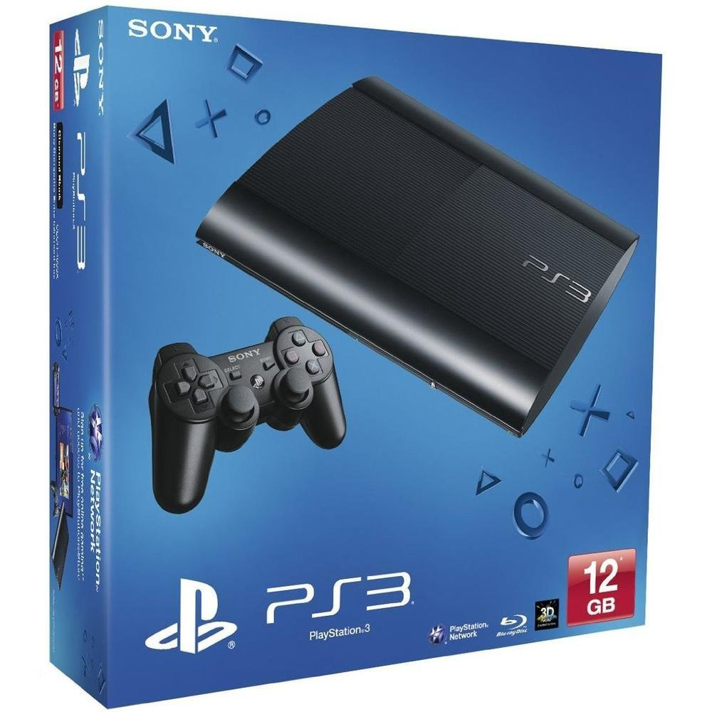 Sony PlayStation 3 Konsole Super Slim 12GB inkl. DualShock 3 Wireless Controller - Schwarz