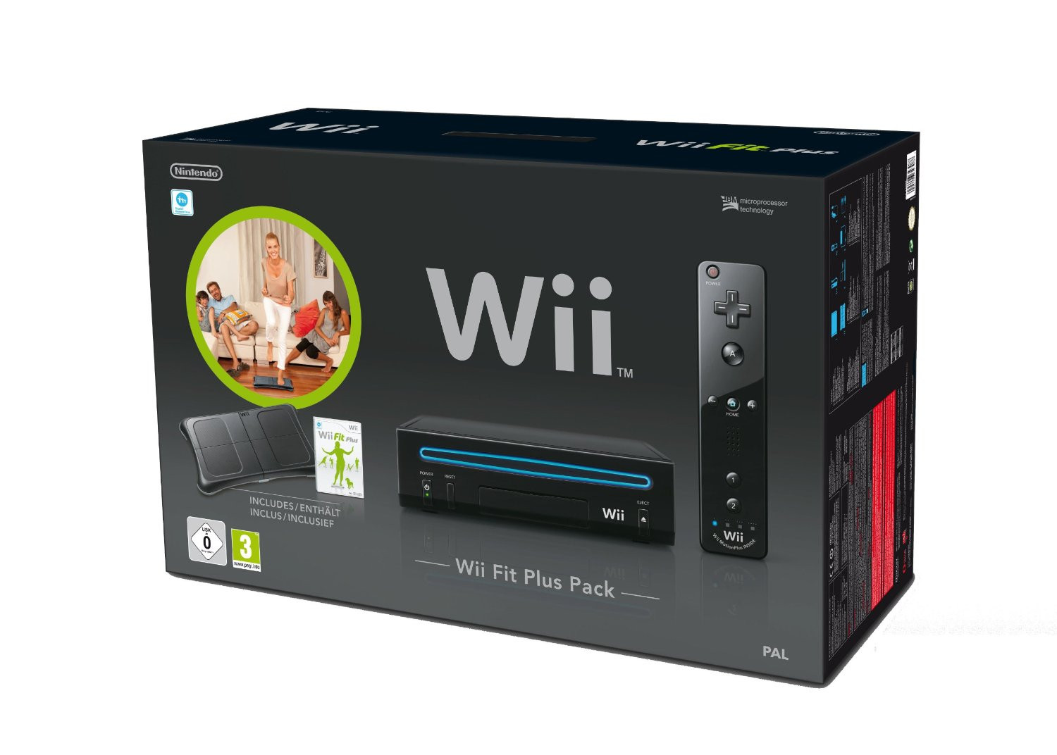 Nintendo Wii Konsole "Wii Fit Plus Pack" inkl. Wii Fit Plus + Balance Board + Remote Plus Controller - Schwarz