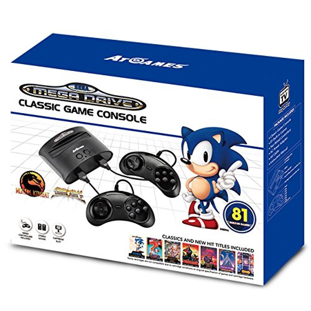 SEGA Mega Drive Classic mini Retro-Spielekonsole inkl. 81 Spiele - Schwarz