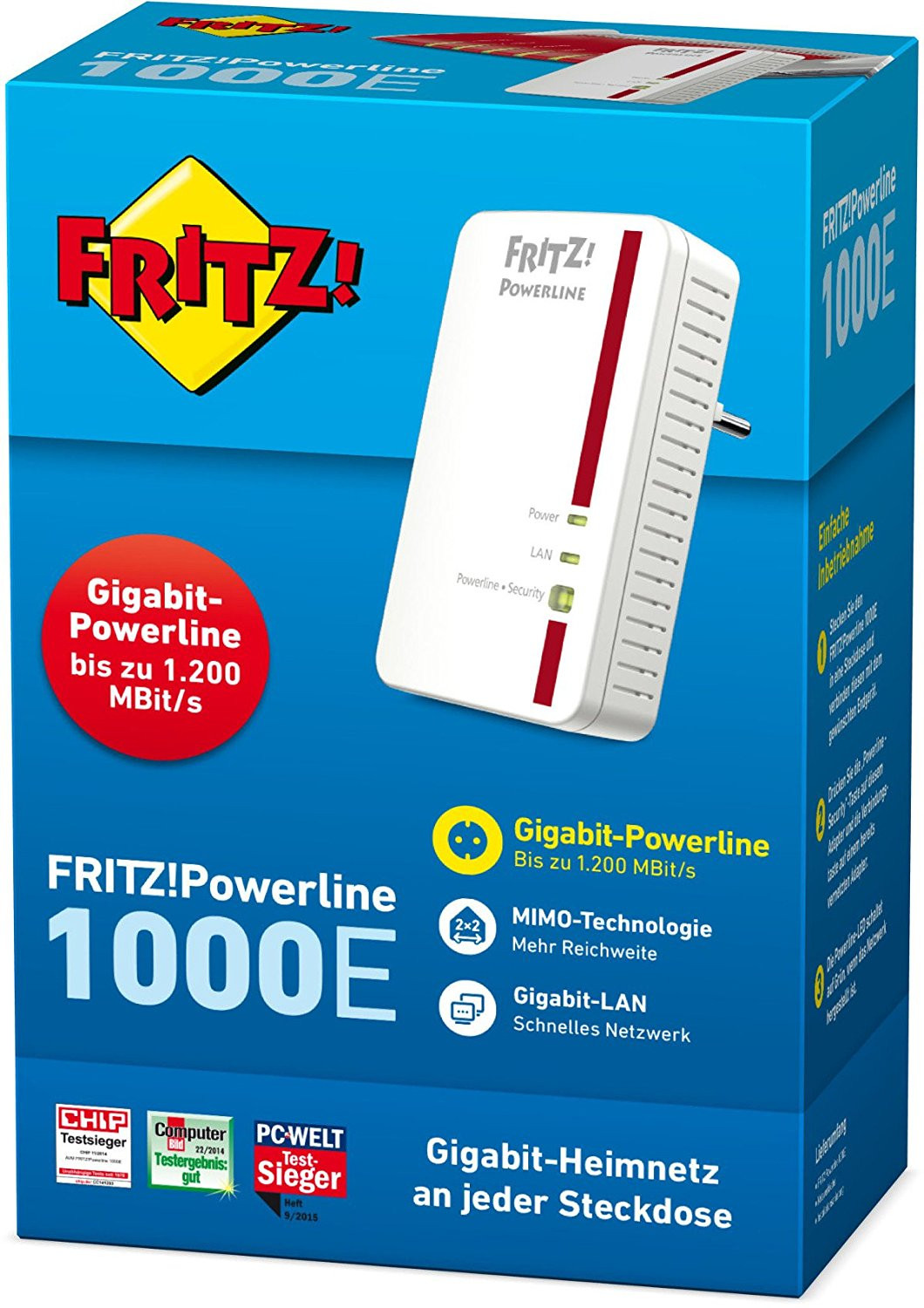 AVM FRITZ!Powerline 1000E Einzeladapter - Weiß