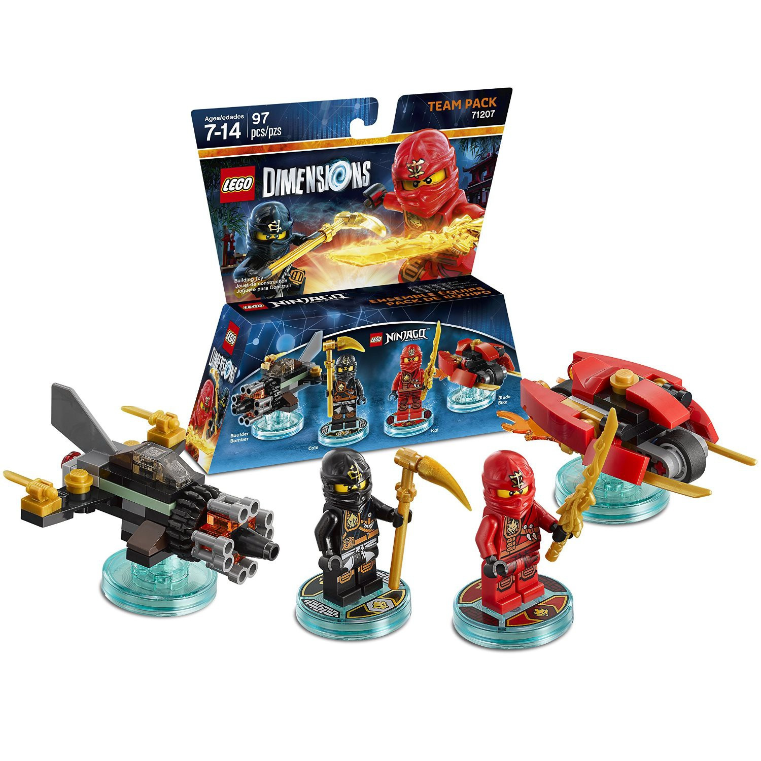 LEGO Dimensions - Team Pack (71207) - LEGO Ninjago (Kai, Cole, Boulder Bomer, Blade Bike)